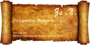 Zsigmond Nemere névjegykártya